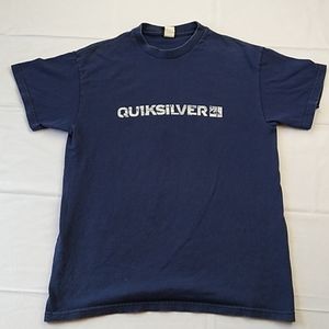Quicksilver Dark Blue Small Cotton T-shirt Small